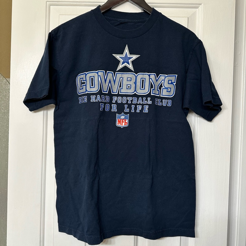 NFL Dallas Cowboys Die Hard Football Club For Life Short Sleeve Shirt Vintage 90